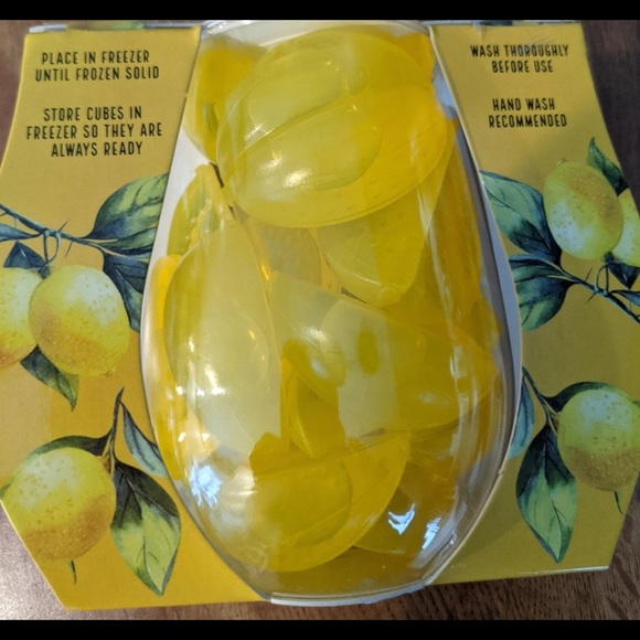 NWT 24 Piece Lemon Chillers Reusable Ice Cubes with Unbreakable Wine Glass - Picture 14 of 14